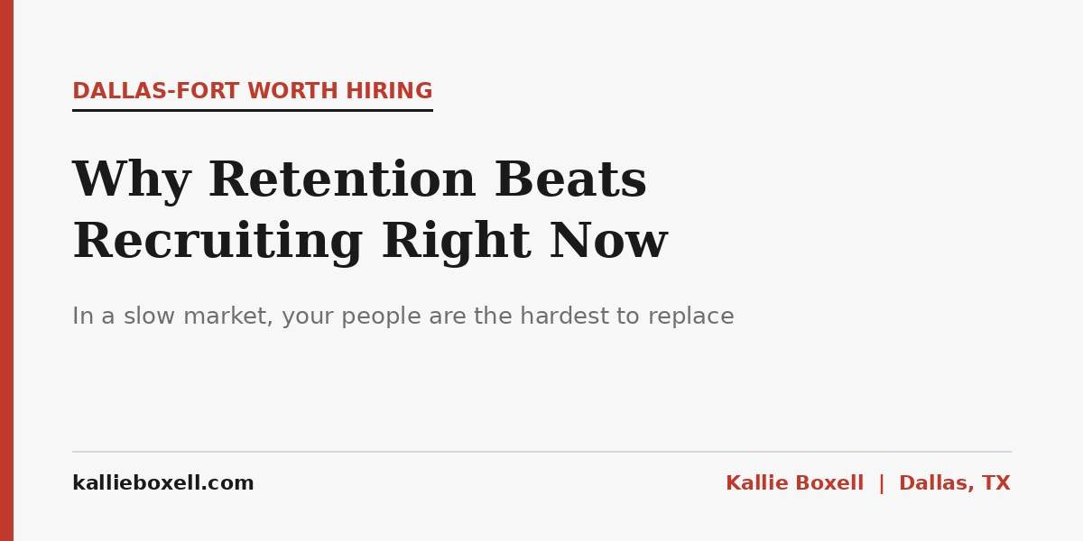 Kallie Boxell on why employee retention beats recruiting in a tight DFW market